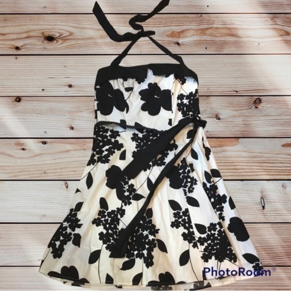 💋 Floral tie neck Spring Sumner scallop Dress